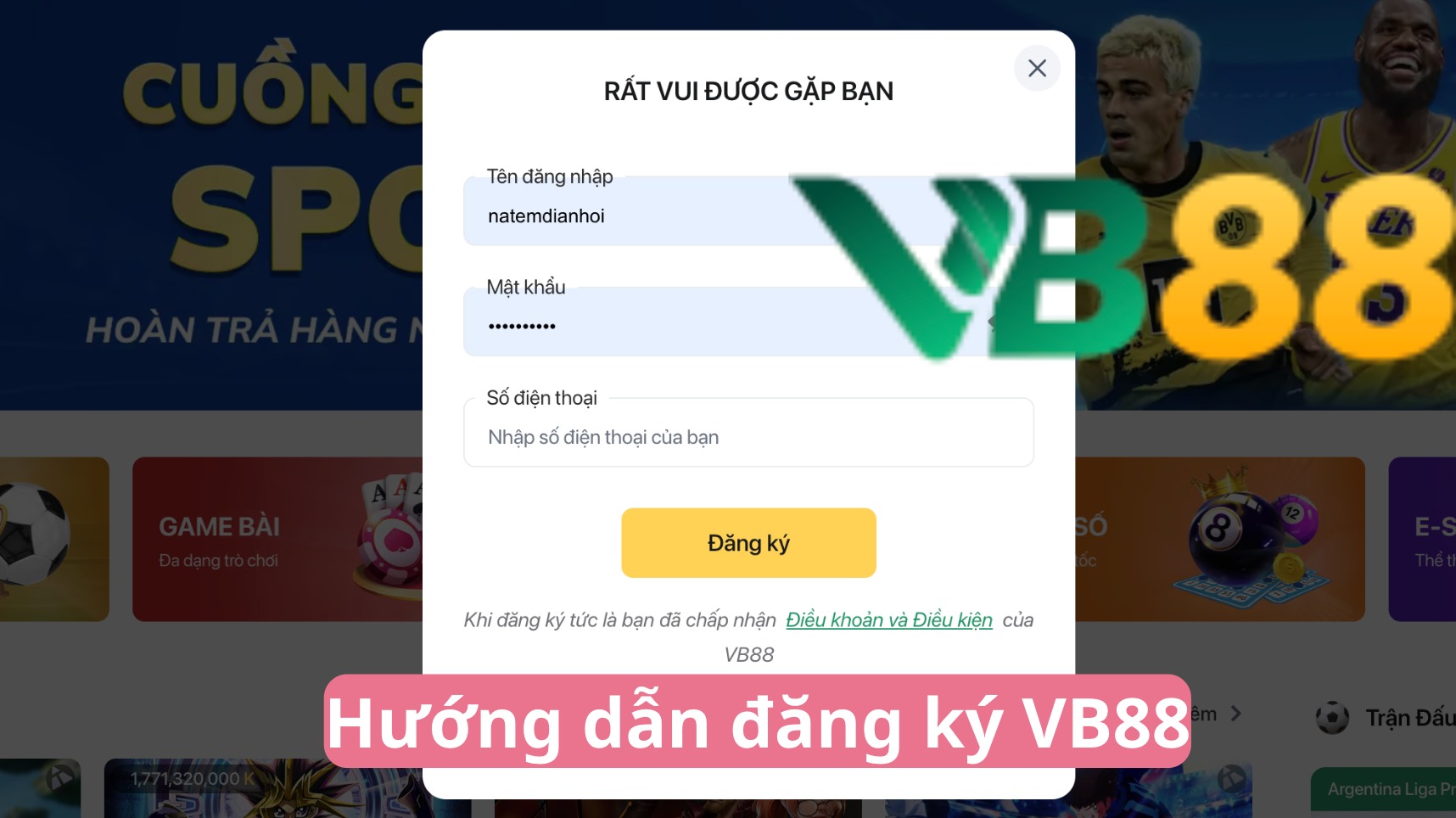 Hướng dẫn các bước đăng ký VB88 cho người mới